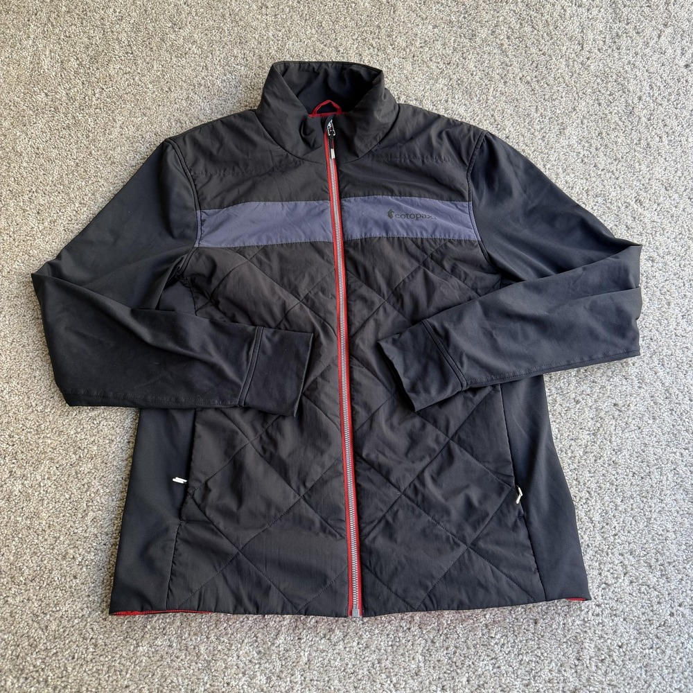 Cotopaxi Softshell Jacket Mens Large Black Full Zip Quilted Hiking Athletic